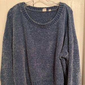 Chenille blue sweater